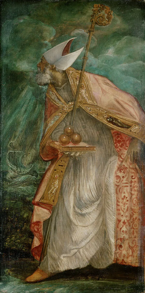 St Nicholas of Bari (1555) by Jacopo Tintoretto — original painting reproduced as a hand-painted oil on canvas