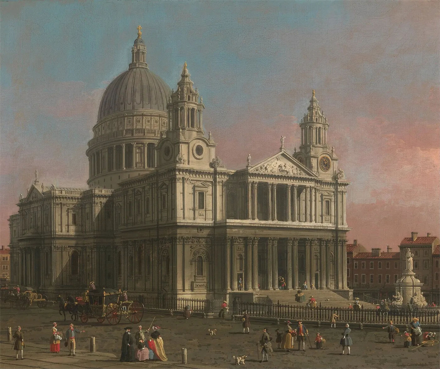 St. Paul's Cathedral (1754) by Canaletto — original painting reproduced as a hand-painted oil on canvas