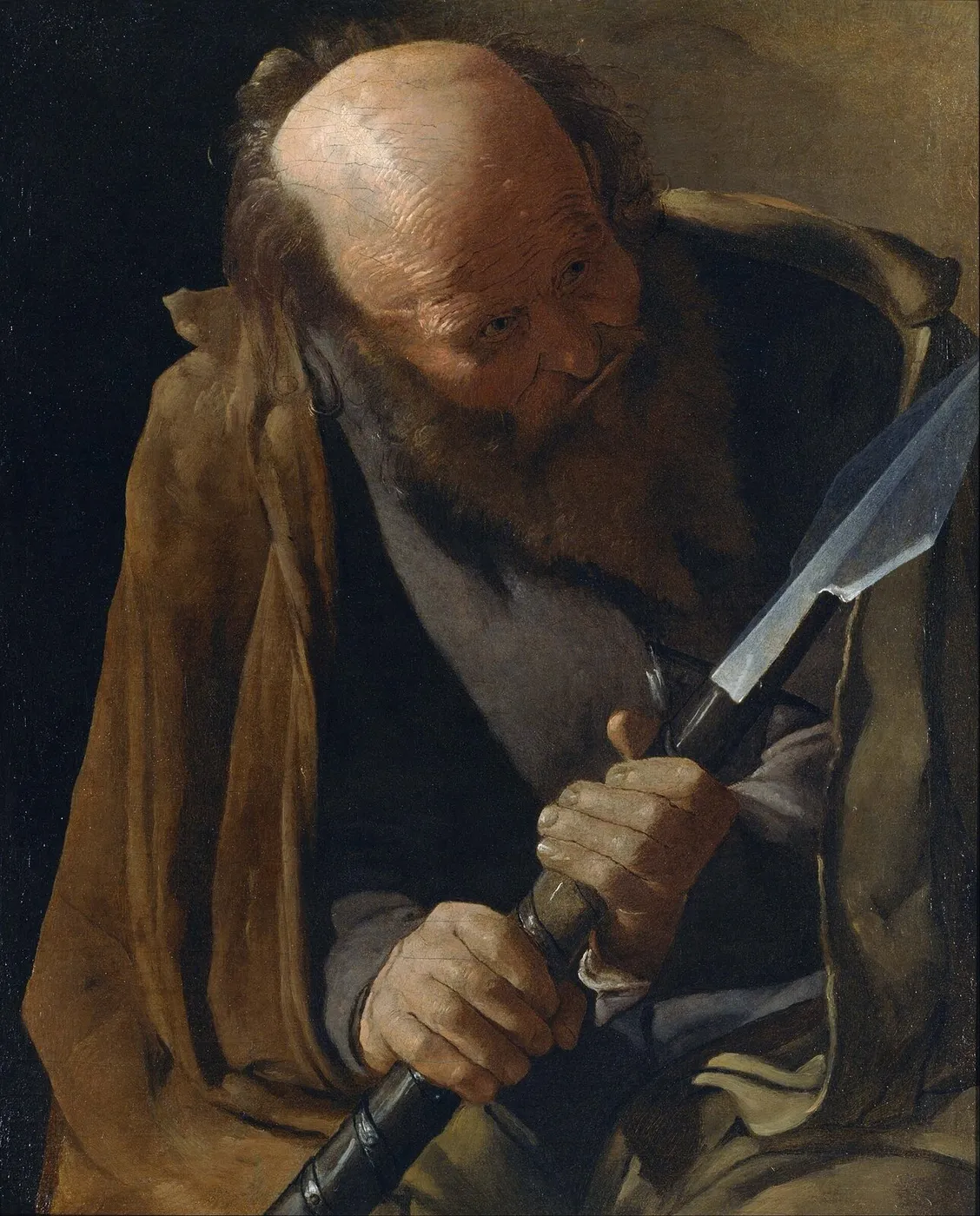 St. Thomas (1650) by Georges de La Tour — original painting reproduced as a hand-painted oil on canvas