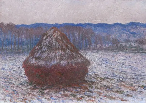 Stack of Wheat (1890) by Claude Monet — original painting reproduced as a hand-painted oil on canvas