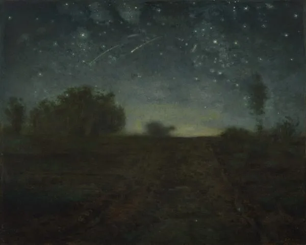 Starry Night (1857) by Jean-François Millet — original painting reproduced as a hand-painted oil on canvas