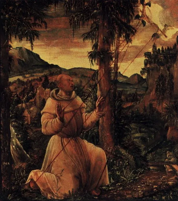 Stigmatization of Saint Francis (1507) by Albrecht Altdorfer — original painting reproduced as a hand-painted oil on canvas