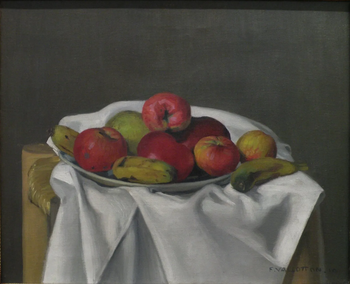 Still Life with Apples (1910) by Félix Vallotton — original painting reproduced as a hand-painted oil on canvas