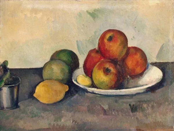 Still Life with Apples (1890) by Paul Cézanne — original painting reproduced as a hand-painted oil on canvas