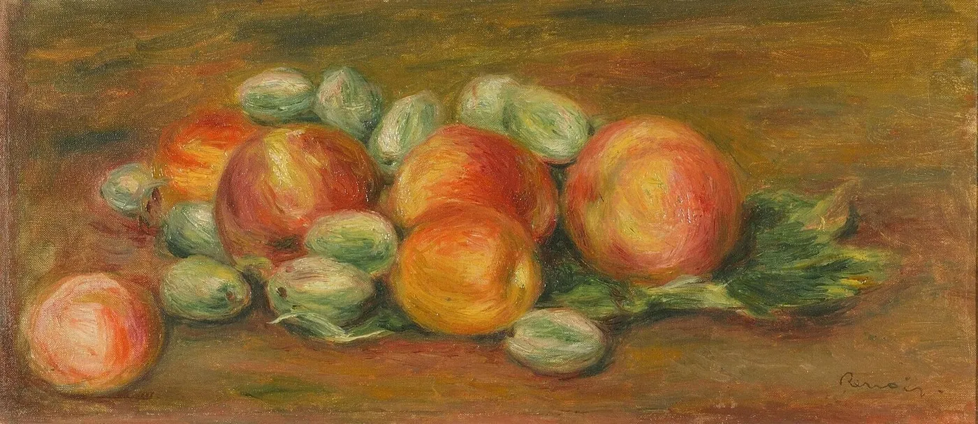 Still Life with Apples by Pierre-Auguste Renoir — original painting reproduced as a hand-painted oil on canvas