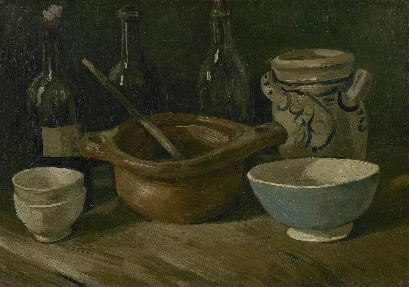 Still Life with Earthenware and Bottles — Vincent van Gogh