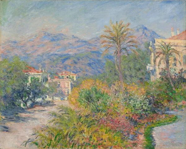 Strada Romana in Bordighera (1884) by Claude Monet — original painting reproduced as a hand-painted oil on canvas