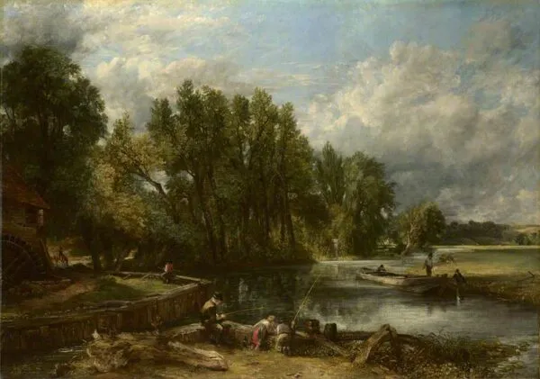Stratford Mill (1820) by John Constable — original painting reproduced as a hand-painted oil on canvas