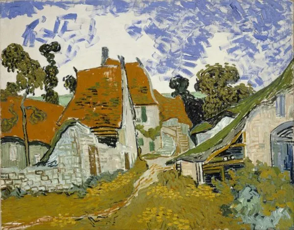 Street in Auvers-sur-Oise (1890) by Vincent van Gogh — original painting reproduced as a hand-painted oil on canvas