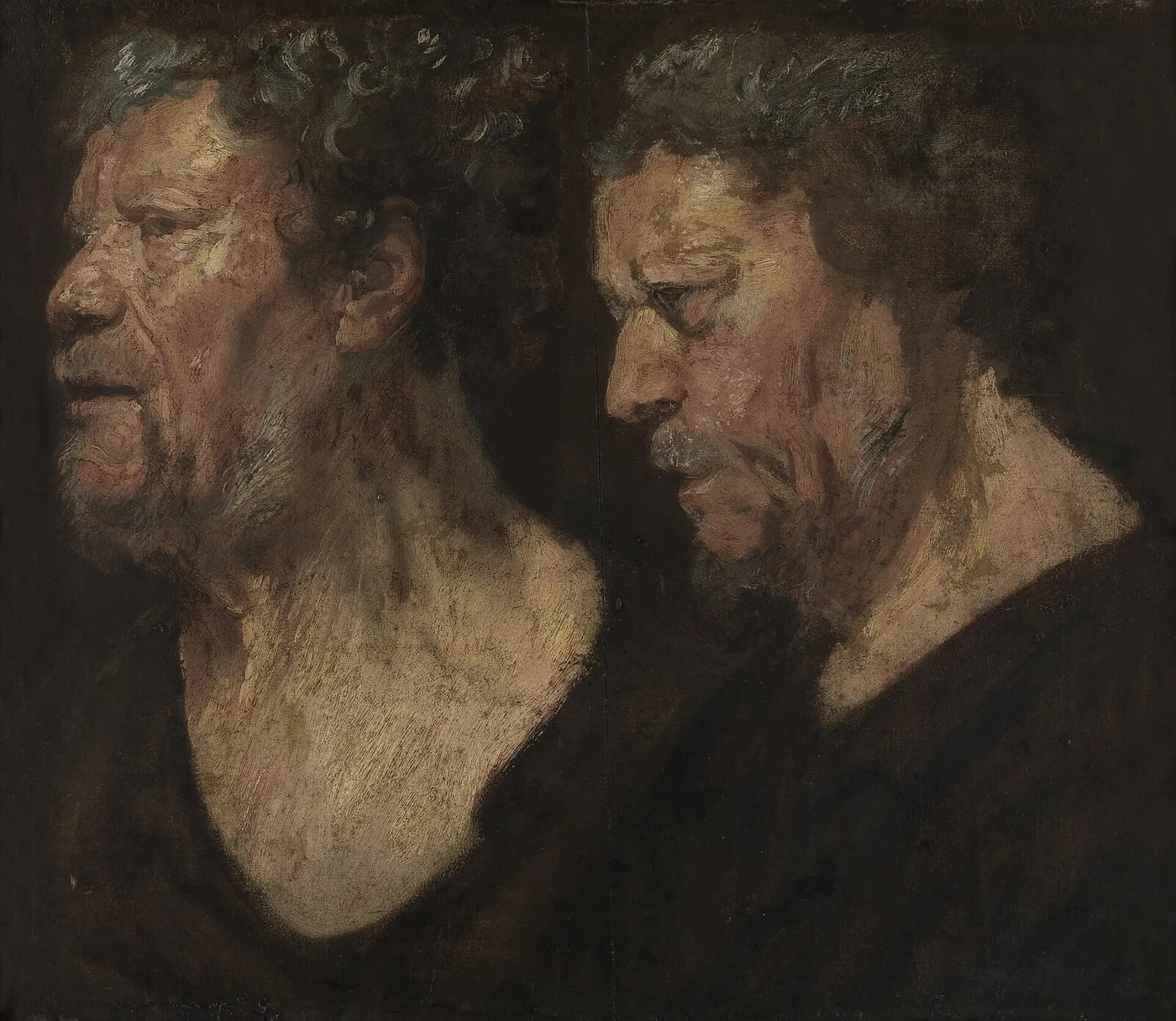 Studies of the head of Abraham Grapheus (1620) by Jacob Jordaens — original painting reproduced as a hand-painted oil on canvas