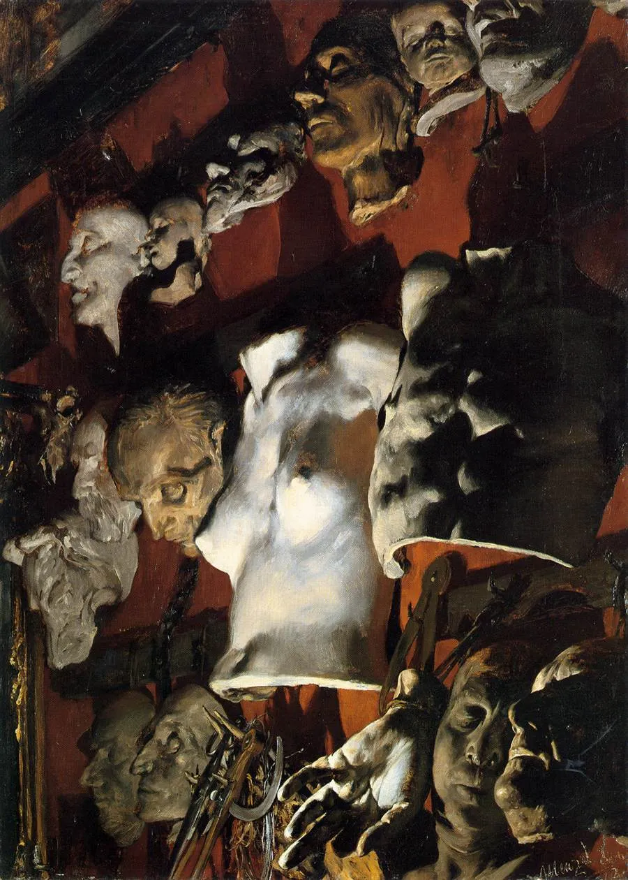 Studio Wall (1872) by Adolph von Menzel — original painting reproduced as a hand-painted oil on canvas