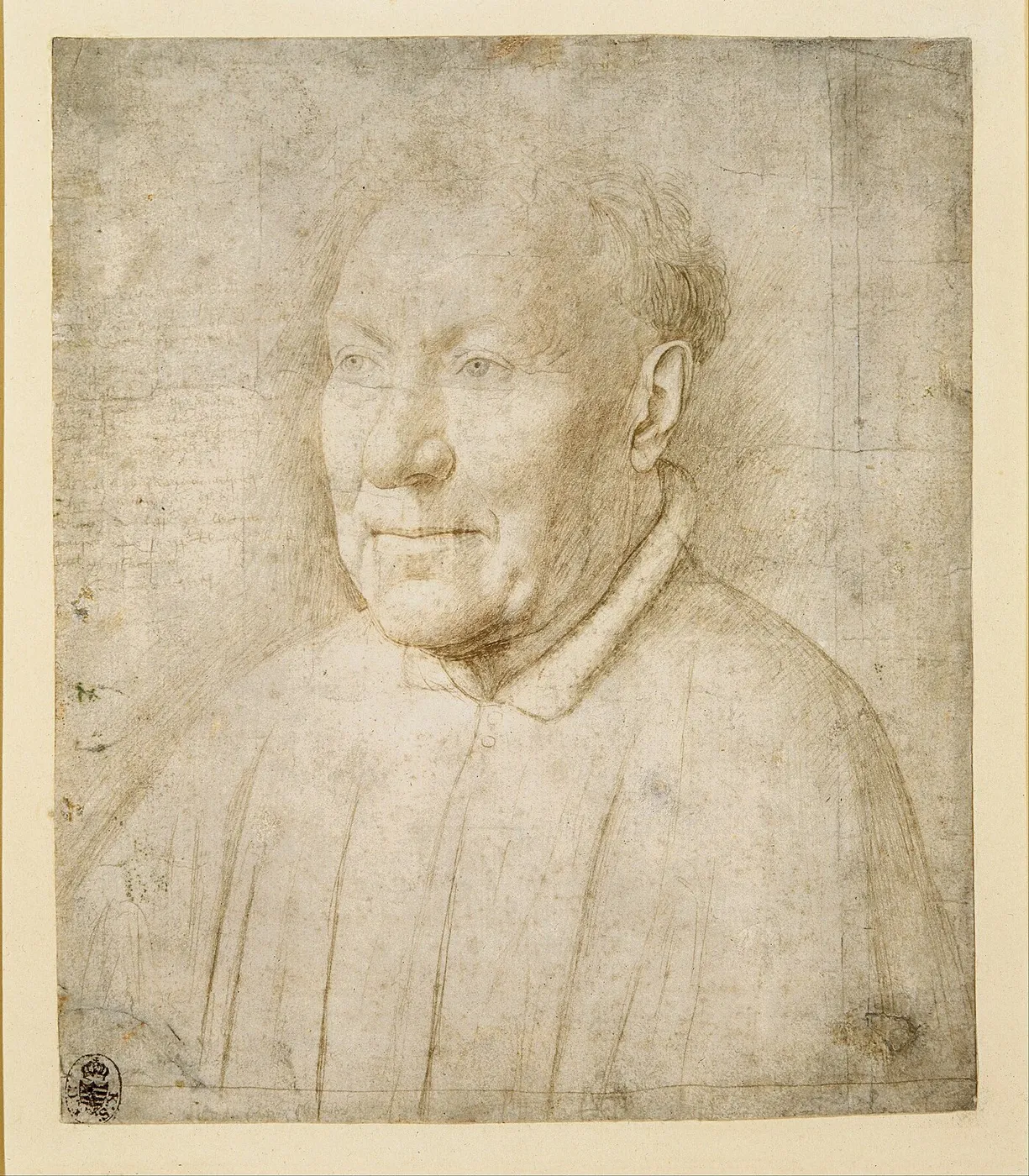 Study for Cardinal Niccolò Albergati (1431) by Jan van Eyck — original painting reproduced as a hand-painted oil on canvas
