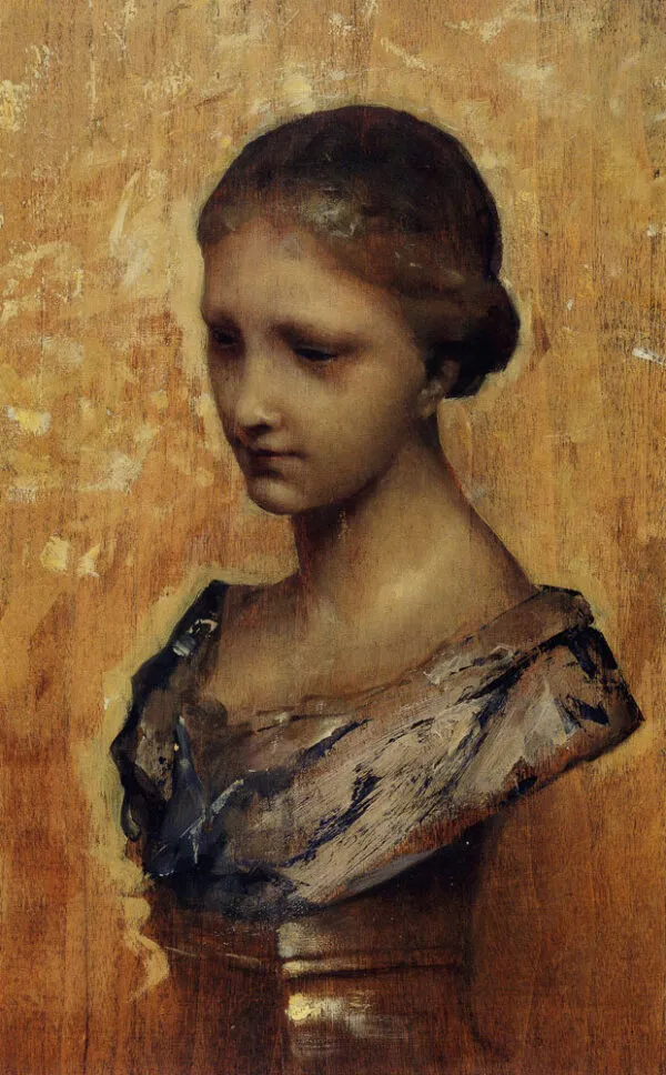 Study of a bust at Lille (1877) by John Singer Sargent — original painting reproduced as a hand-painted oil on canvas