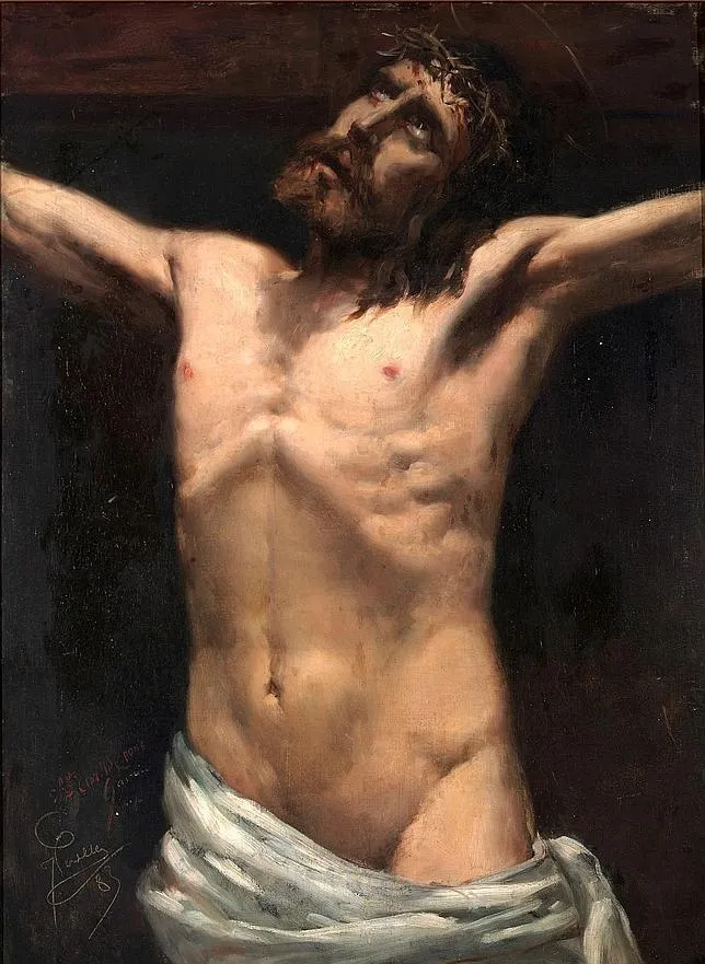 Study of Christ (1883) by Joaquín Sorolla — original painting reproduced as a hand-painted oil on canvas