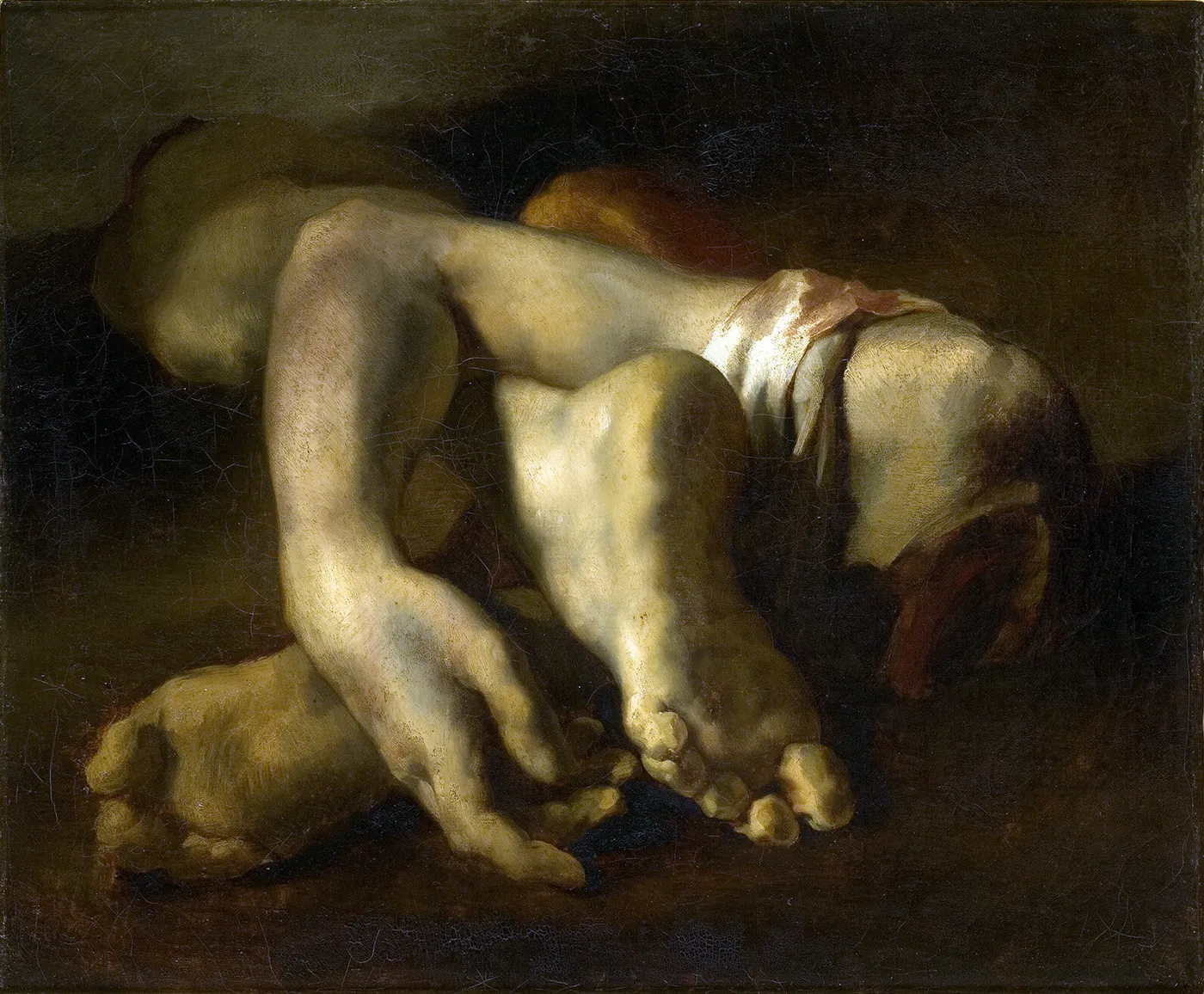 Study of Feet and Hands (1818) by Théodore Géricault — original painting reproduced as a hand-painted oil on canvas