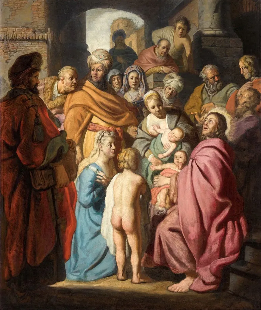 Suffer little children to come unto me — Rembrandt