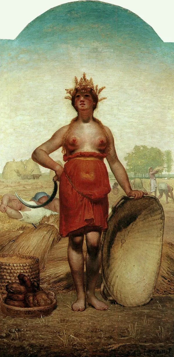 Summer, Ceres (1864) by Jean-François Millet — original painting reproduced as a hand-painted oil on canvas