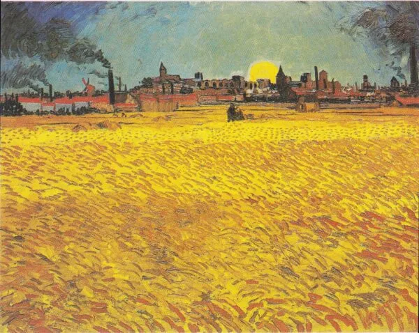 Summer evening in Arles (1888) by Vincent van Gogh — original painting reproduced as a hand-painted oil on canvas