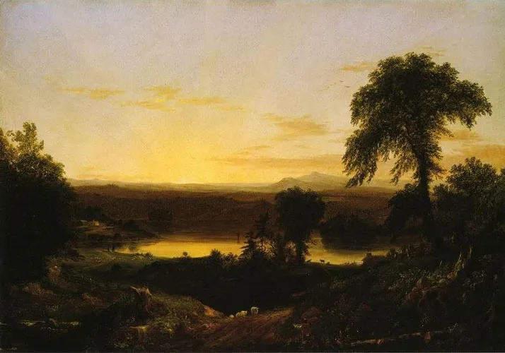 Summer Twilight, A Recollection of a Scene in New-England — Thomas Cole