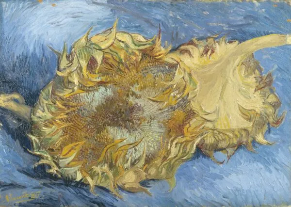 Sunflowers (1887) by Vincent van Gogh — original painting reproduced as a hand-painted oil on canvas