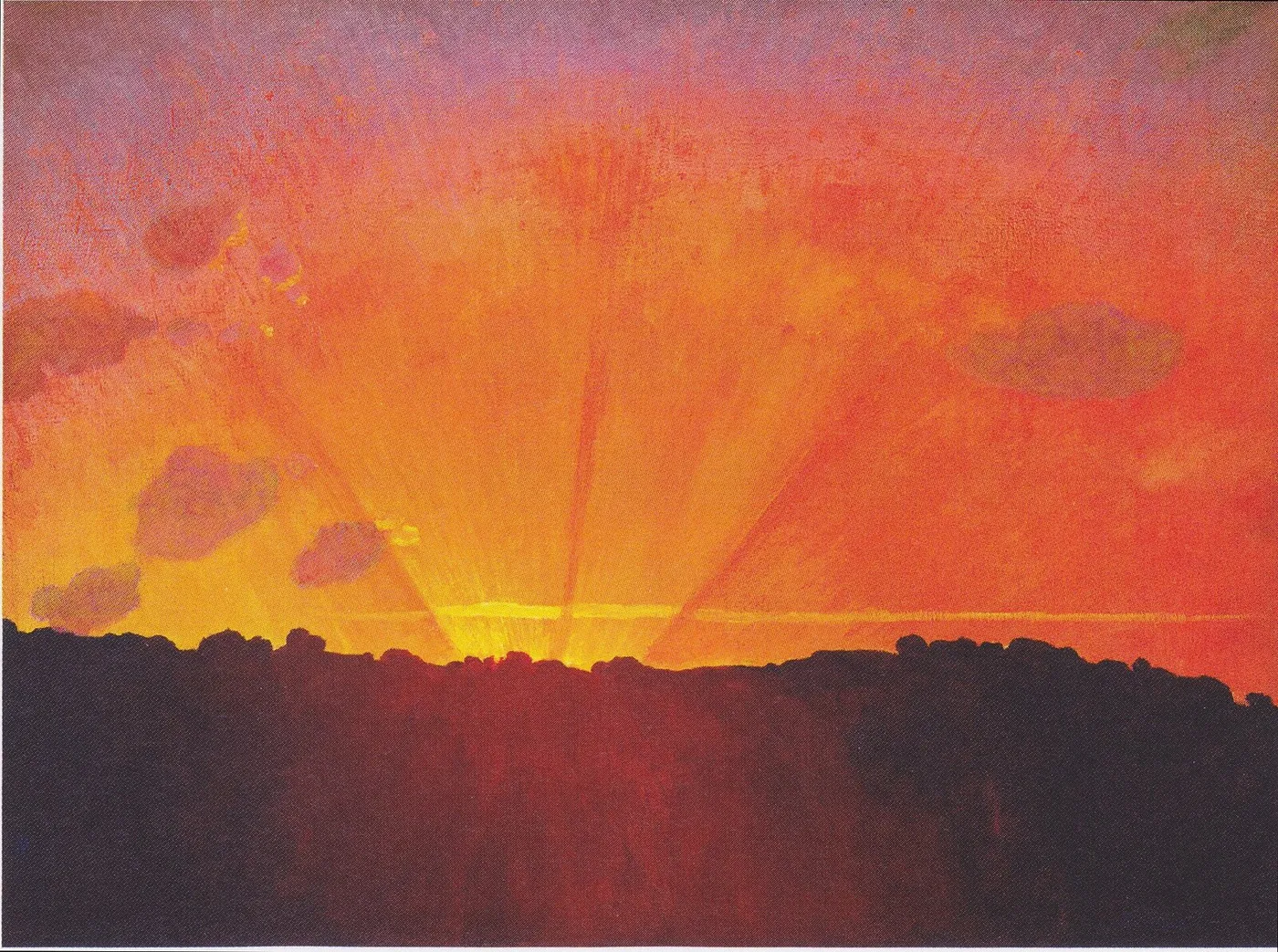 Sunset, Orange Sky (1910) by Félix Vallotton — original painting reproduced as a hand-painted oil on canvas
