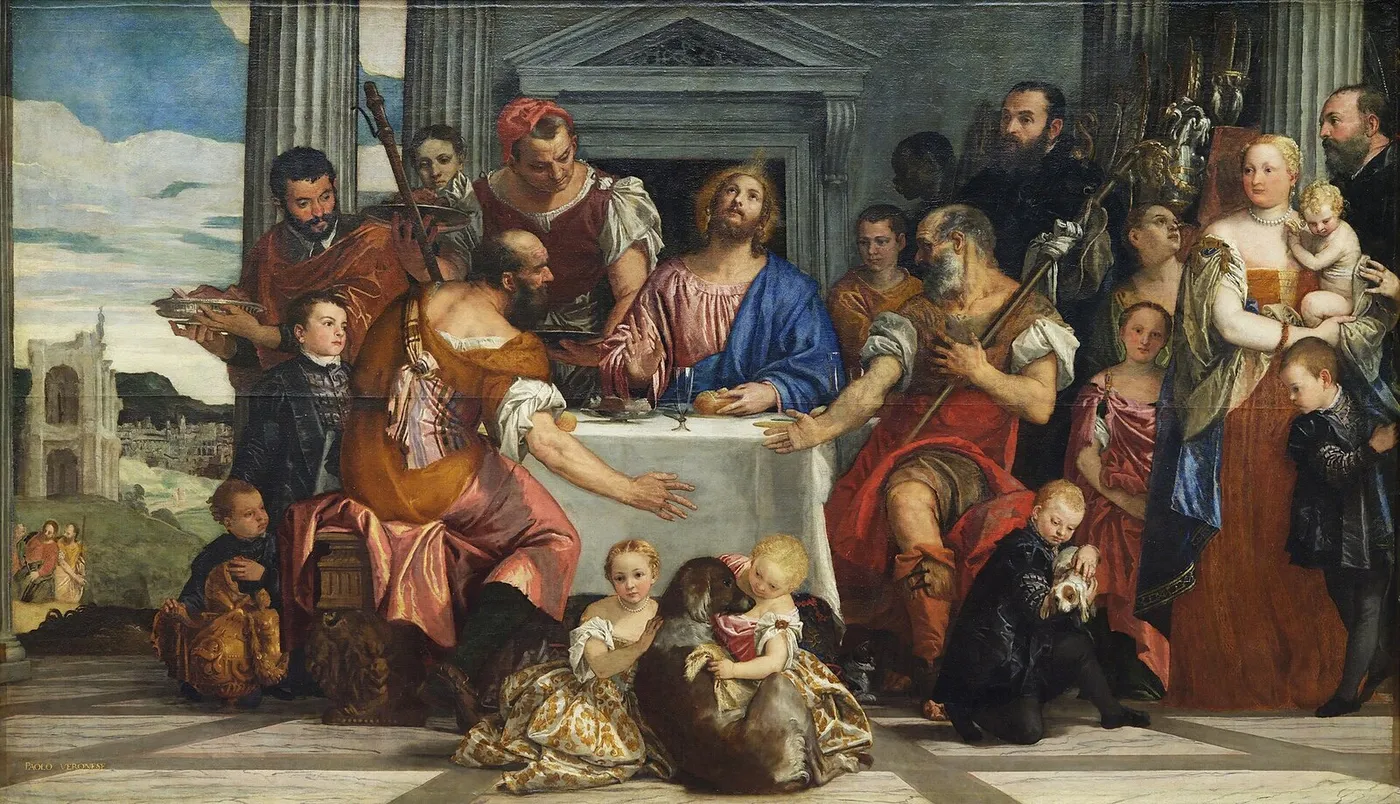 Supper at Emmaus (1559) by Paolo Veronese — original painting reproduced as a hand-painted oil on canvas