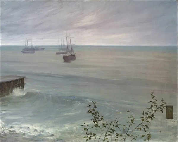 Symphony in Grey and Green The Ocean (1866) by James McNeill Whistler — original painting reproduced as a hand-painted oil on canvas