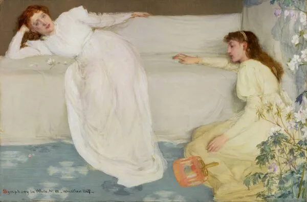Symphony in White, No. 3 (1866) by James McNeill Whistler — original painting reproduced as a hand-painted oil on canvas