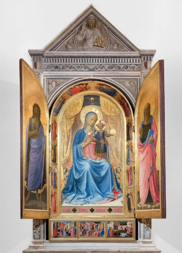 Tabernacle of the Linaioli (1433) by Fra Angelico — original painting reproduced as a hand-painted oil on canvas