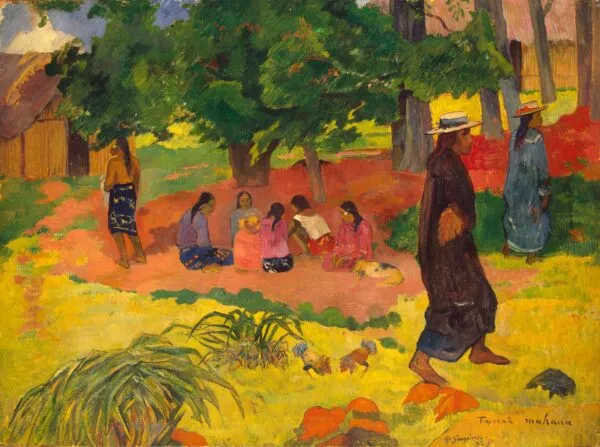 Taperaa Mahana (1892) by Paul Gauguin — original painting reproduced as a hand-painted oil on canvas