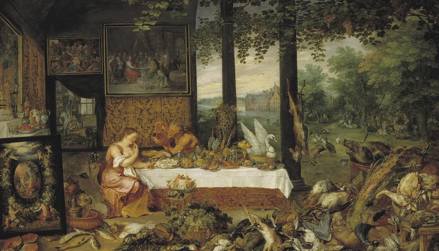 Taste (1618) by Jan Brueghel the Elder — original painting reproduced as a hand-painted oil on canvas