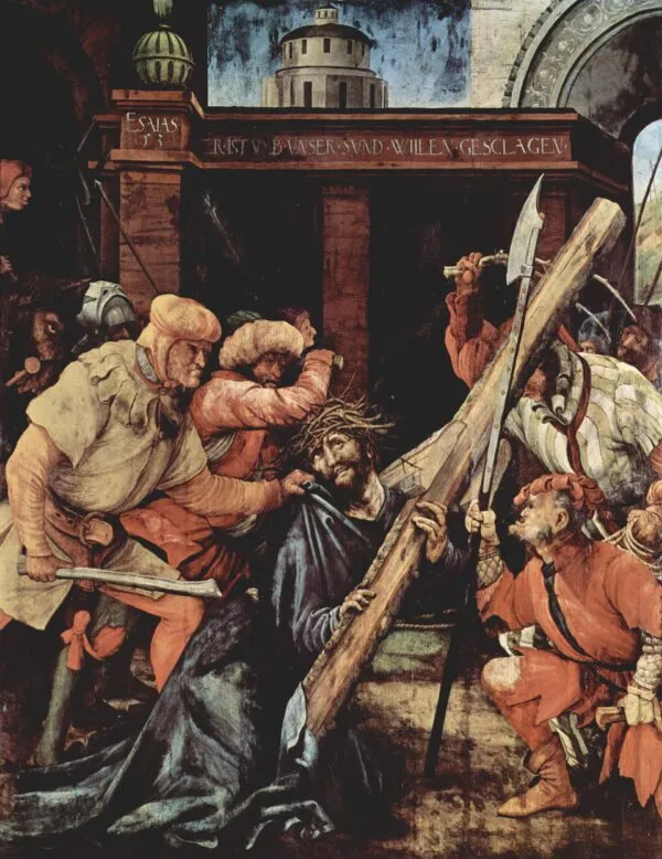 Tauberbischofsheim altarpiece: Christ Carrying the Cross (1523) by Matthias Grünewald — original painting reproduced as a hand-painted oil on canvas