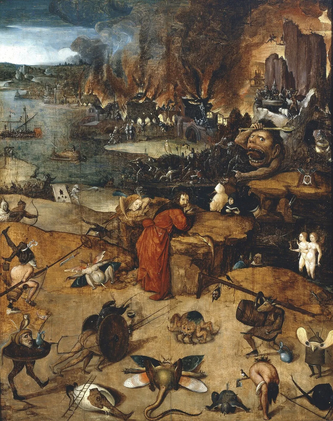 Temptation of St. Athony (1550) by Hieronymus Bosch — original painting reproduced as a hand-painted oil on canvas