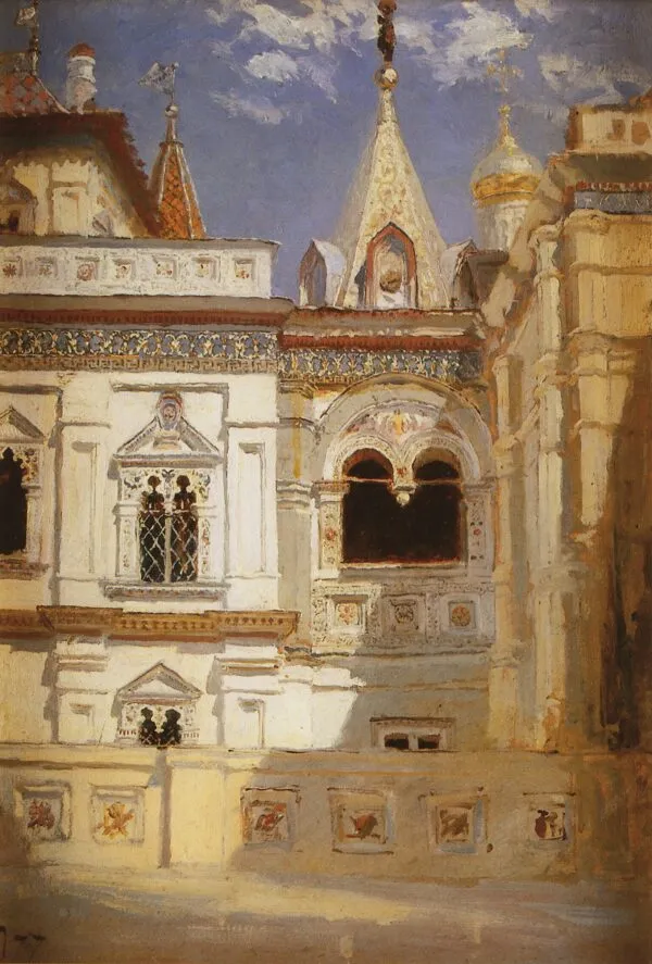 Terem Palace. Exterior (1877) by Vasily Polenov — original painting reproduced as a hand-painted oil on canvas
