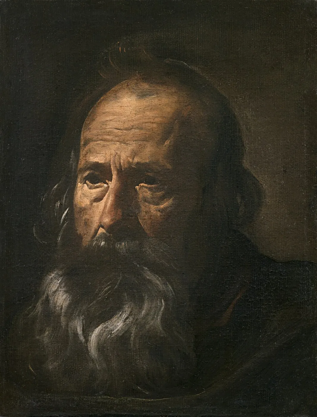 Tête d’apôtre (1619) by Diego Velázquez — original painting reproduced as a hand-painted oil on canvas