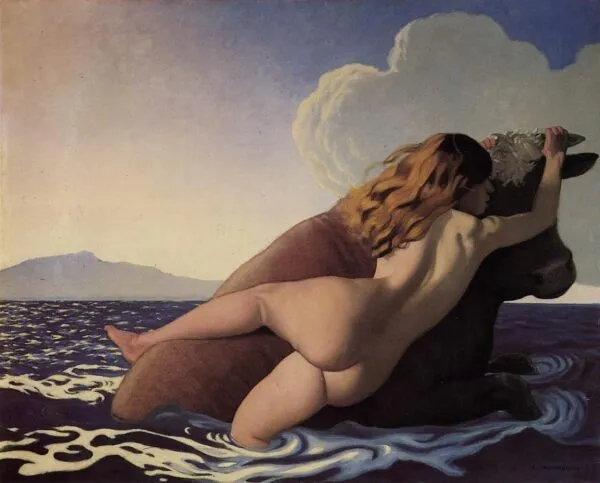 The Abduction of Europa (1908) by Félix Vallotton — original painting reproduced as a hand-painted oil on canvas