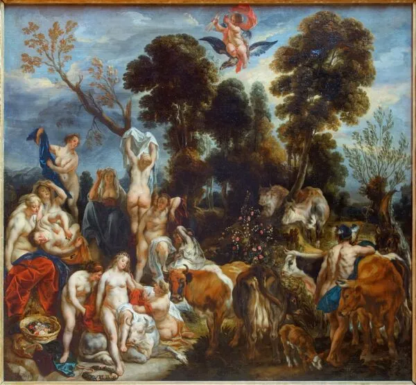 The Abduction of Europa (1643) by Jacob Jordaens — original painting reproduced as a hand-painted oil on canvas