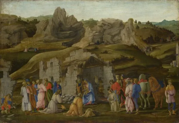 The Adoration of the Kings (1480) by Filippino Lippi — original painting reproduced as a hand-painted oil on canvas