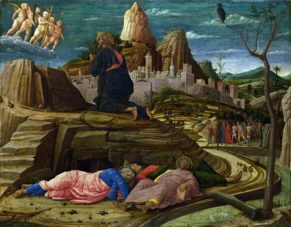 The Agony in the Garden (1450) by Andrea Mantegna — original painting reproduced as a hand-painted oil on canvas