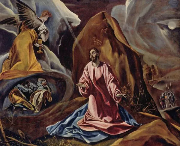 The Agony in the Garden (1590) by El Greco — original painting reproduced as a hand-painted oil on canvas