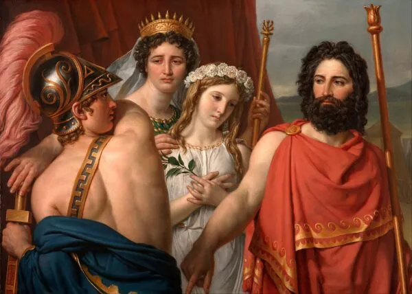 The Anger of Achilles (1819) by Jacques-Louis David — original painting reproduced as a hand-painted oil on canvas