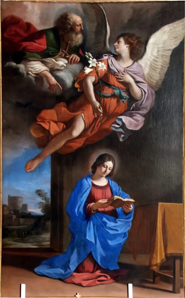The Annunciation by Guercino — original painting reproduced as a hand-painted oil on canvas