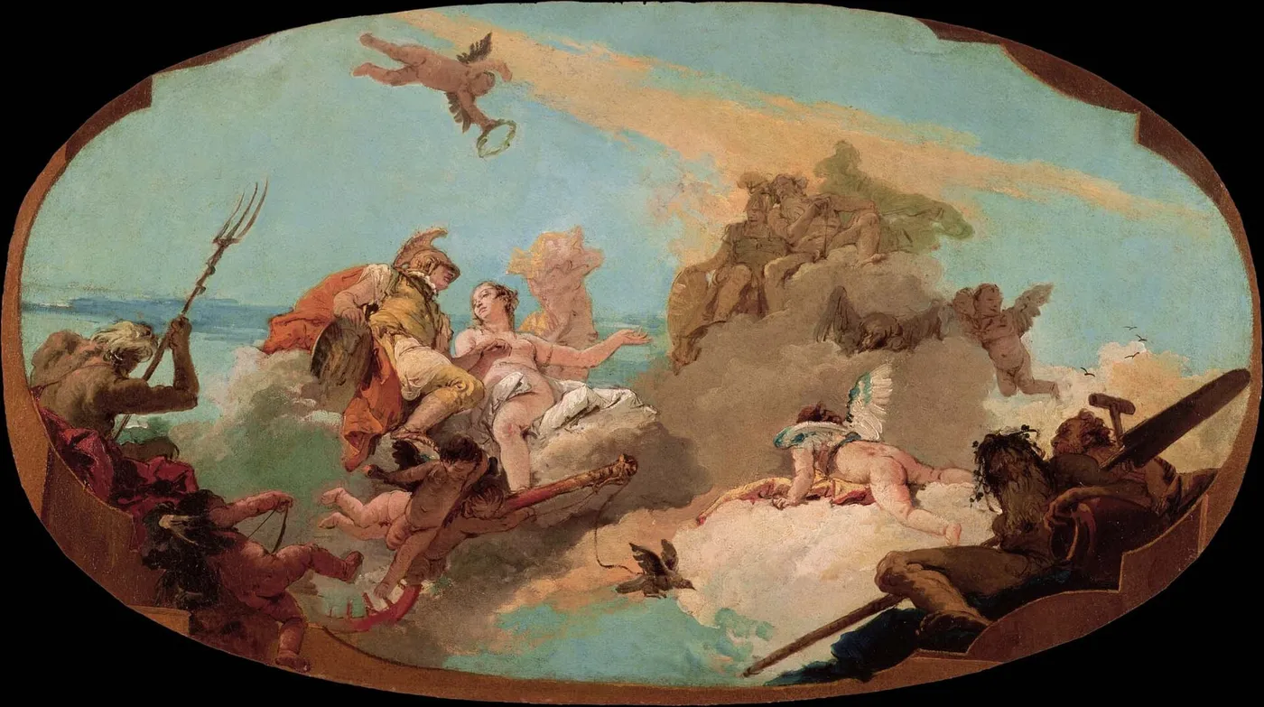 The Apotheosis of Admiral Vettor Pisani (1743) by Giovanni Battista Tiepolo — original painting reproduced as a hand-painted oil on canvas