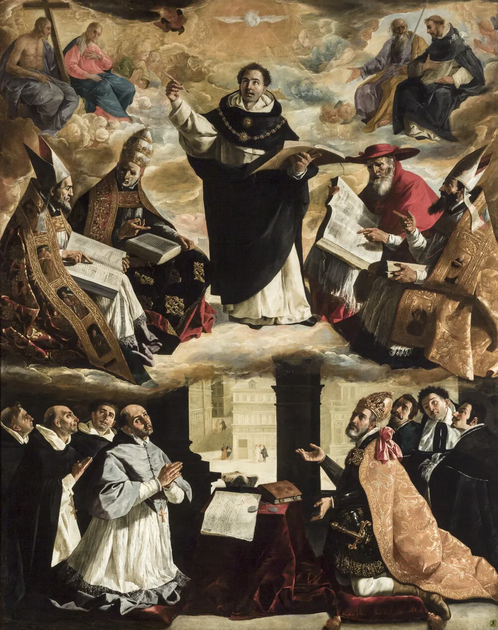 The Apotheosis of St. Thomas of Aquino (1631) by Francisco de Zurbarán — original painting reproduced as a hand-painted oil on canvas