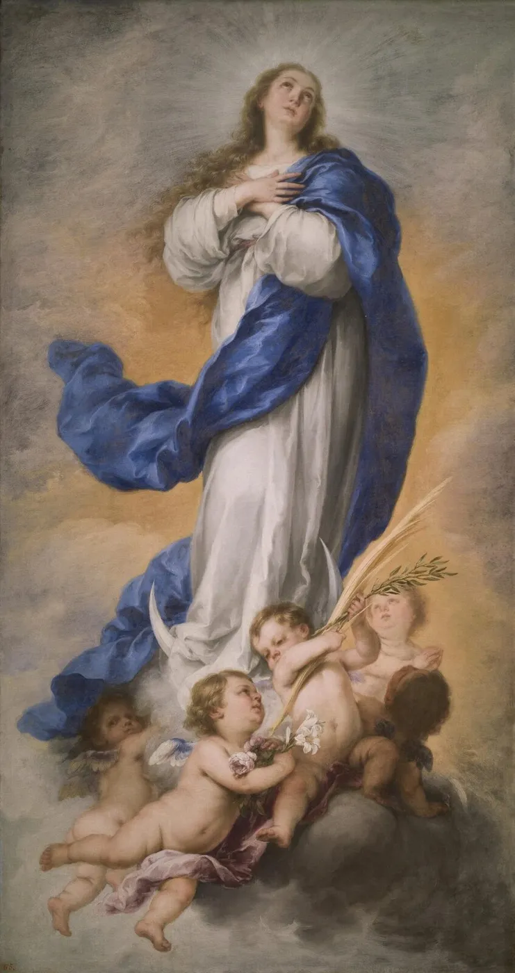 The Aranjuez Immaculate Conception (1675) by Bartolomé Esteban Murillo — original painting reproduced as a hand-painted oil on canvas