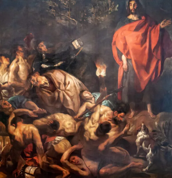 The arrest of Christ (1654) by Jacob Jordaens — original painting reproduced as a hand-painted oil on canvas