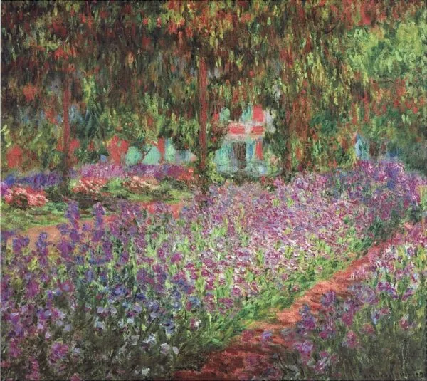 The artist's garden at Giverny (1900) by Claude Monet — original painting reproduced as a hand-painted oil on canvas