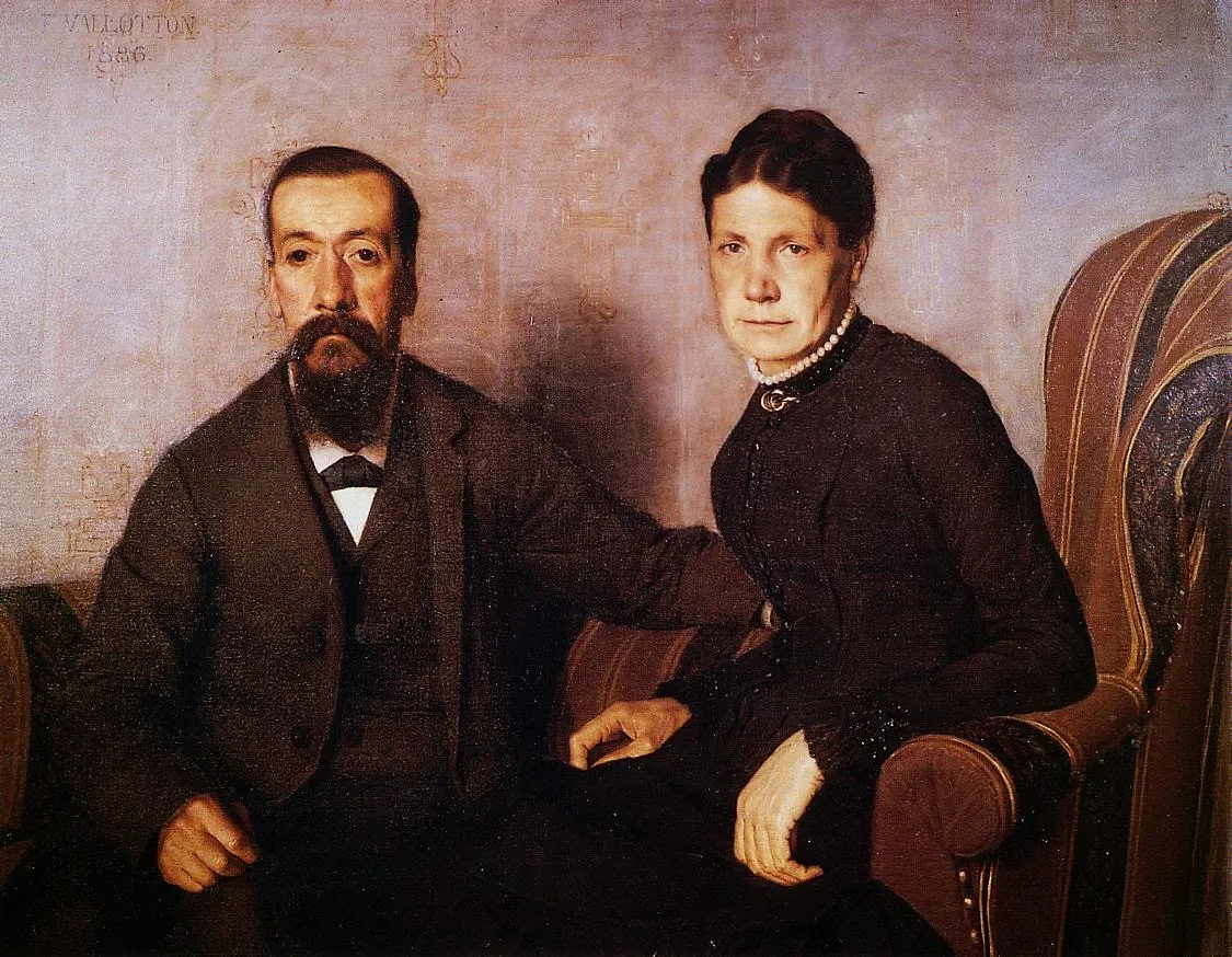 The Artist's Parents (1886) by Félix Vallotton — original painting reproduced as a hand-painted oil on canvas