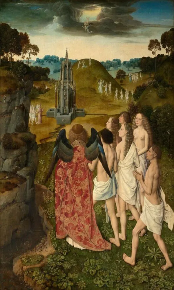 The Ascension of the Elect or Paradise (1450) by Dieric Bouts — original painting reproduced as a hand-painted oil on canvas