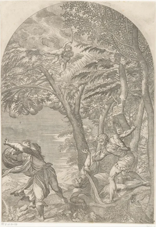 The Assassination of Saint Peter Martyr (1528) by Titian — original painting reproduced as a hand-painted oil on canvas